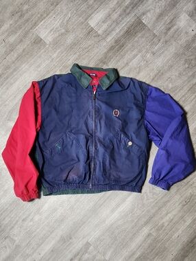 VIntage 90s Tommy Hilfiger color block Harrington jacket
